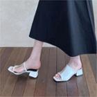 Transparent-panel Block-heel Sandals