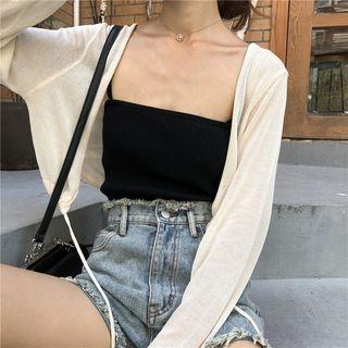 Plain Camisole / Cardigan / Shorts