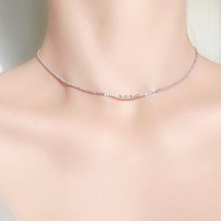 925 Sterling Silver Choker 1 Pc - Gypsophila Necklace - One Size