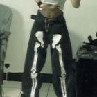 Skeleton Print Harem Jeans
