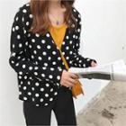 V-neck Polka-dot Jacket Black - One Size