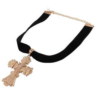Rhinestone Cross Choker