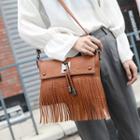 Faux Leather Fringed Crossbody Bag