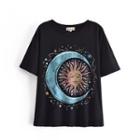 Sun Moon Print T-shirt