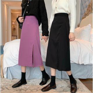 High-waist Side-slit A-line Pencil Skirt
