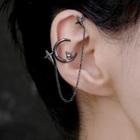 Star Moon Ear Cuff 1 Pc - Black - One Size