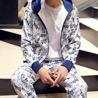 Set : Lettering Hooded Jacket + Pants