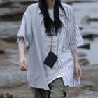 Asymmetrical Oversized Short Sleeve Cargo Jacket