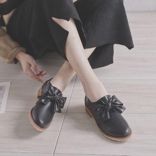 Low Heel Bow Loafers