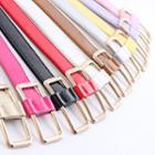 Color Faux Leather Slim Belt