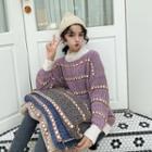 Oversize Contrast Stitching Sweater