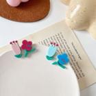 Flower Asymmetrical Acrylic Earring