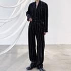 Striped Blazer / Wide Leg Pants