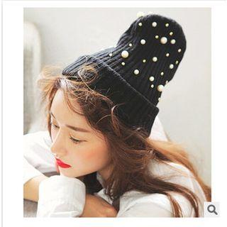 Faux Pearl Beanie
