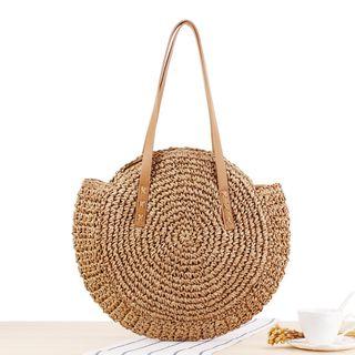 Straw Round Tote Bag