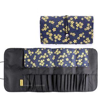 Floral Print Makeup Brush Case As Shown In Figure - One Size