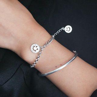 925 Sterling Silver Smile Bracelet Silver - One Size