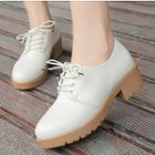 Tasseled Chunky Heel Faux Leather Shoes