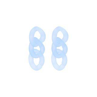 Chunky Chain Acrylic Dangle Earring 01 - Light Blue - One Size