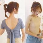 Knot Back Short Sleeve Cropped T-shirt