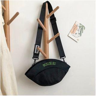 Letter Embroidered Zip Crossbody Bag
