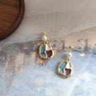 Color Block Drop Earring 1 Pair - 1972 - Gold - One Size