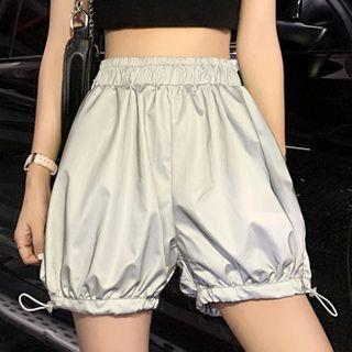 Drawstring Shorts Silver Gray - One Size
