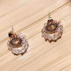Faux Crystal Rhinestone Hoop Earring S925 Sterling Silver - Gold Plating - One Size