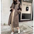 Oversized Check Notched-lapel Coat As Shown In Figure - One Size