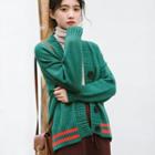 Color Block Split Sweater Jacket
