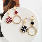 Non-matching Houndstooth Disc & Hoop Earring