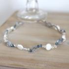 Bead Headband White & Blue - One Size