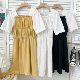 Colorblock Smocked Midi Dress In 7 Colors