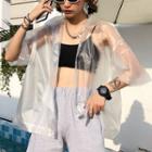 Elbow-sleeve Transparent Shirt Transparent - One Size