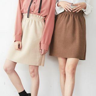 Elastic-waist Pencil Skirt
