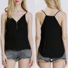 Zip Front Camisole Top