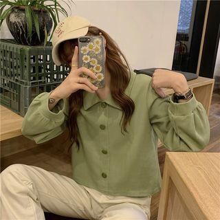 Long-sleeve Cropped Polo Shirt