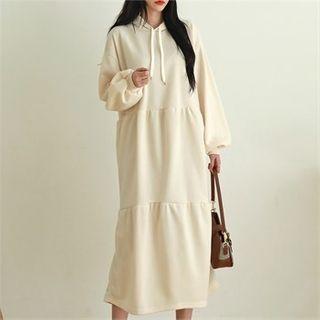 Hooded Tiered Napped Dress
