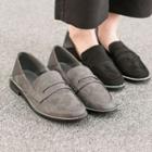 Chain-trim Faux-suede Loafers