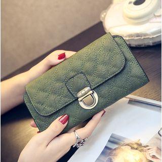 Faux Leather Flap Long Wallet