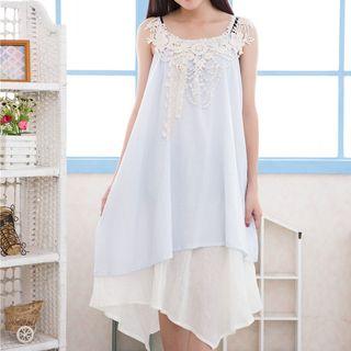 Spaghetti Strap Crochet Detail Dress