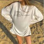 Loose-fit Lettering Sweatshirt White - One Size