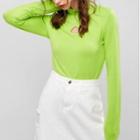 Long-sleeve Mock-neck Heart Cutout T-shirt