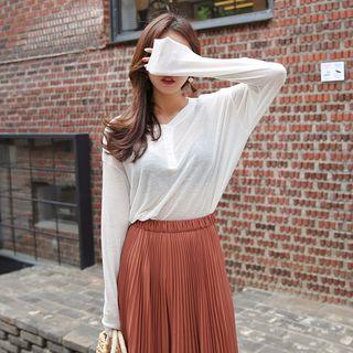 Half-placket Sheer Top