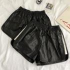 Faux-leather Sport Shorts