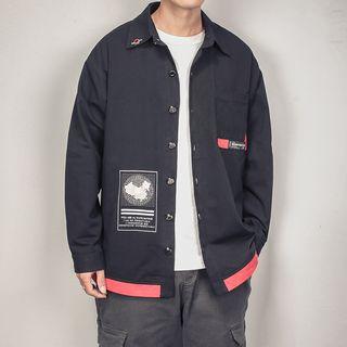 Contrast Trim Shirt Jacket