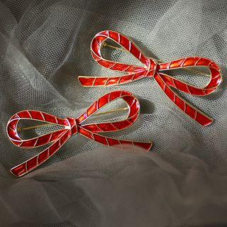 Bow Brooch Pin 1 Pc - Red - One Size