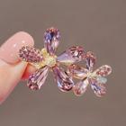 Flower Faux Crystal Hair Clip Ly2270 - Purple - One Size