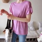 Frill-sleeve Colored Top
