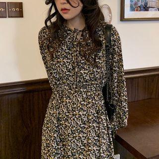 V-neck Floral Midi Dress As Shown In Figure - One Size